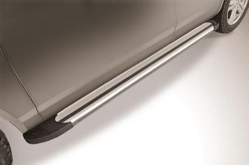 Пороги алюминиевые "Luxe Silver" 2000 серебристые Volkswagen Touareg (2013)
