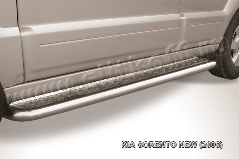 Защита порогов d57 с листом Kia Sorento (2006-2011)
