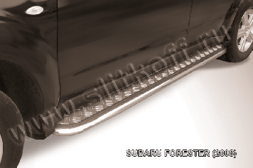 Защита порогов d42 с листом Subaru Forester (2007-2013)