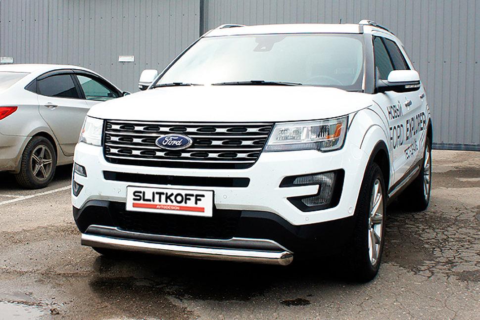 Защита переднего бампера d76 Ford Explorer (2017-2019)