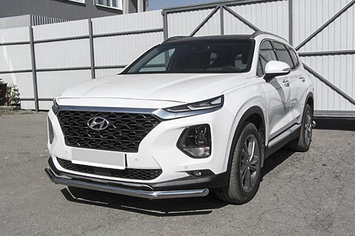 Защита переднего бампера d57 Hyundai Santa-Fe (2018-2021)