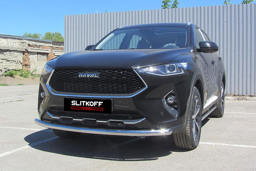 Защита переднего бампера d57 Haval F7 / Haval F7x (2019-2022)