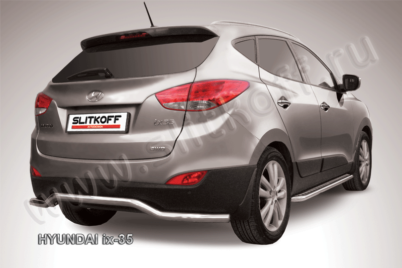 Защита заднего бампера d57 "волна" Hyundai ix-35 (2010-2015)