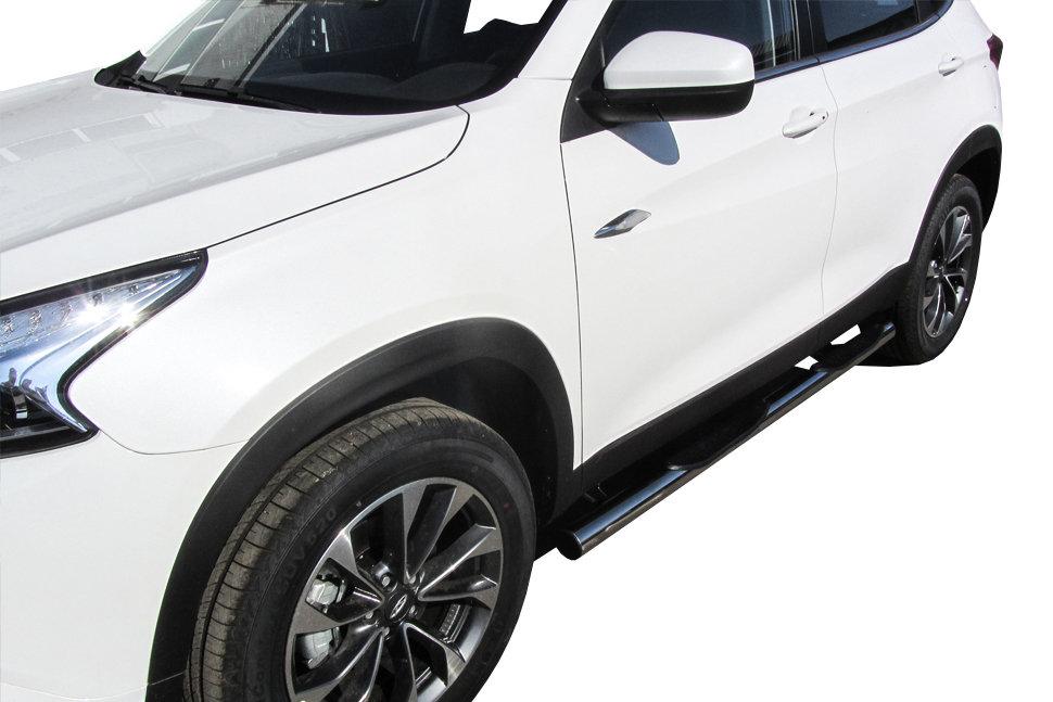 Защита порогов d76 с проступями Chery Tiggo 7 (2016-2020)