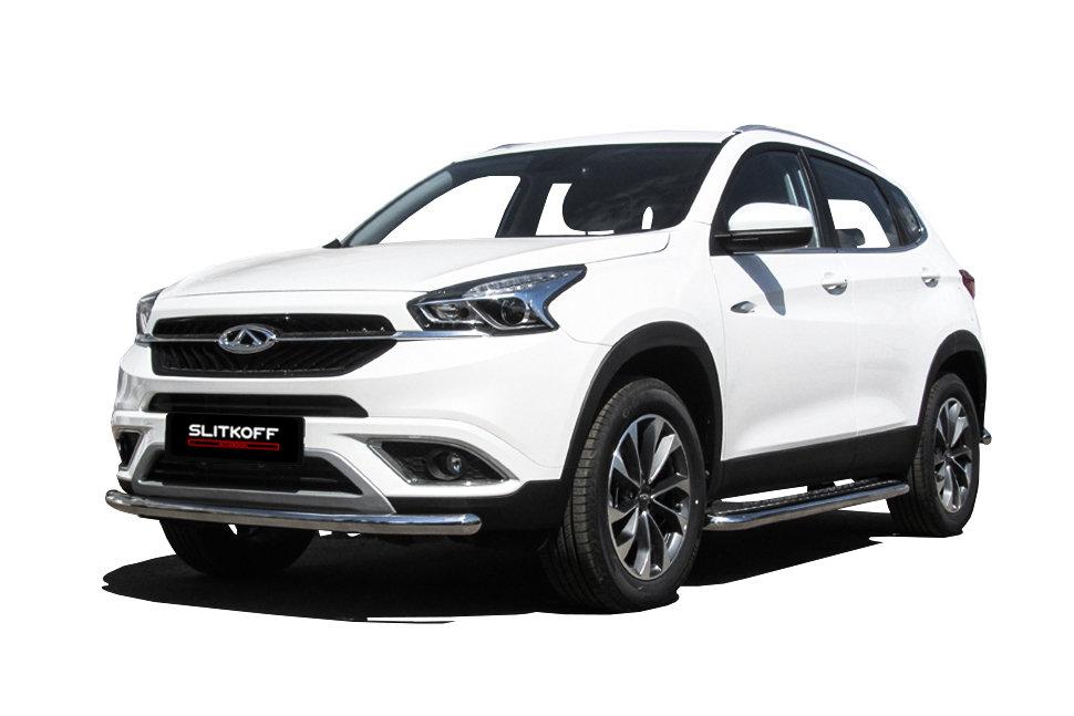 Защита переднего бампера d57 Chery Tiggo 7 (2016-2020)