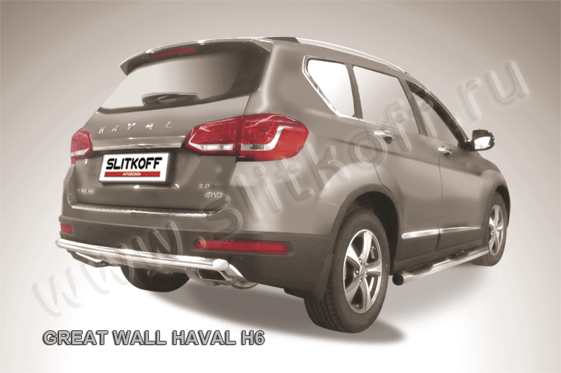 Защита заднего бампера d57 Haval H6 (2014-2020)