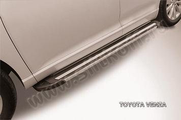 Пороги алюминиевые "Luxe Black" 1800 черные Toyota VENZA