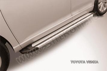 Пороги алюминиевые "Luxe Silver" 1800 серебристые Toyota VENZA