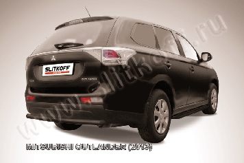 Защита заднего бампера d57  короткая черная Mitsubishi Outlander (2012-2015)