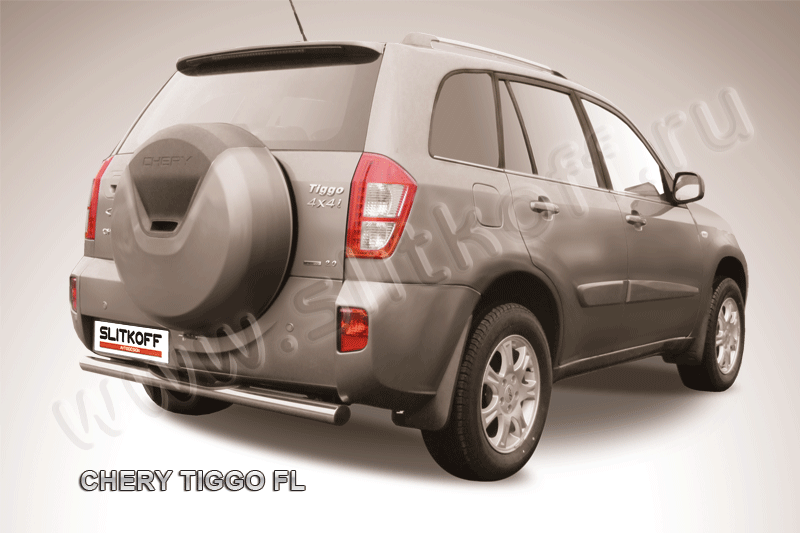 Защита заднего бампера d76 с проступями Chery Tiggo FL (2011-2016)