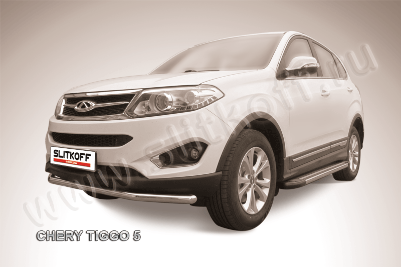 Защита переднего бампера d57 Chery Tiggo 5 (2014-2016)