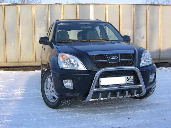 Кенгурятник низкий d57 с защитой картера Chery Tiggo (2005-2013)