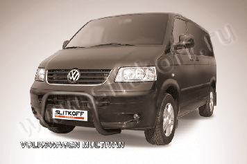 Кенгурятник d57 низкий "мини" черный Volkswagen Multivan