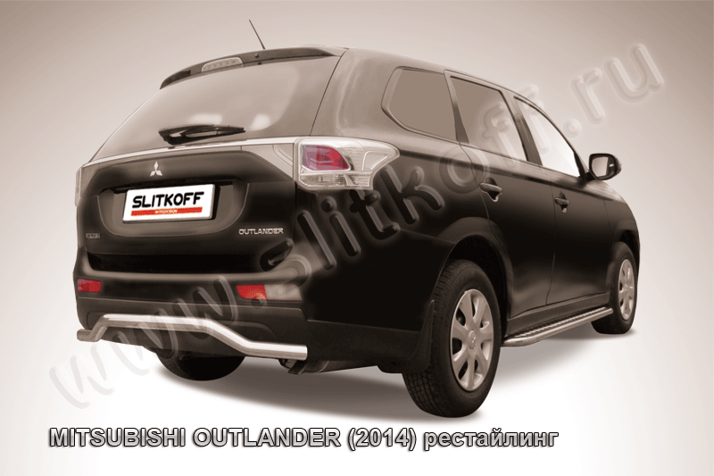 Защита заднего бампера d57 "волна" Mitsubishi Outlander (2014-2015)