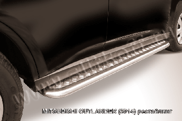 Защита переднего бампера d57 короткая Mitsubishi Outlander (2014)