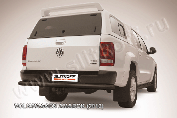 Защита заднего бампера d76 черная Volkswagen Amarok (2013)