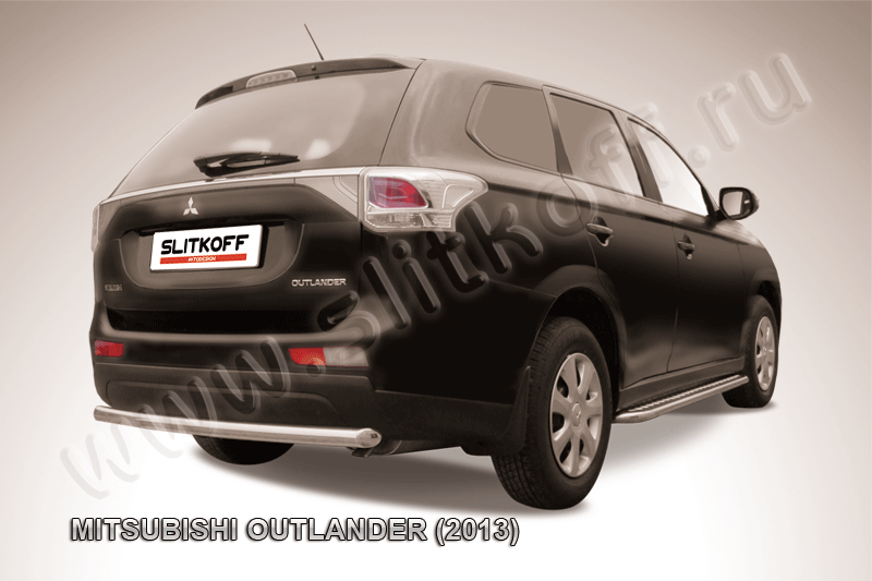 Защита заднего бампера d57 короткая Mitsubishi Outlander (2012-2015)