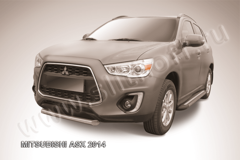 Защита переднего бампера d76 короткая Mitsubishi ASX (2012-2016)