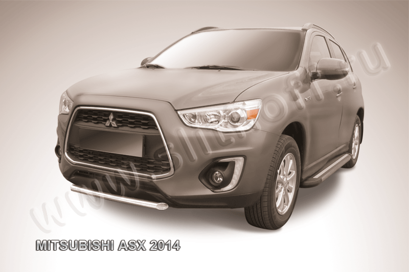Защита переднего бампера d57 короткая Mitsubishi ASX (2012-2016)