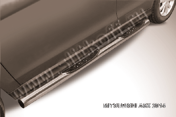 Защита порогов d76 с проступями Mitsubishi ASX (2012-2016)
