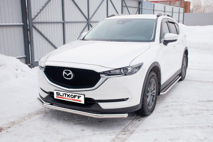 Защита переднего бампера d57 Mazda CX-5 (2017-2022)