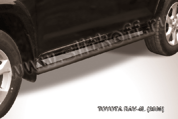 Защита порогов d57 труба черная Toyota Rav-4 L (2005-2010)