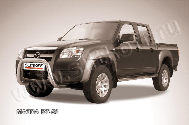 Кенгурятник d76 низкий "мини" Mazda BT-50 (2006-2011)