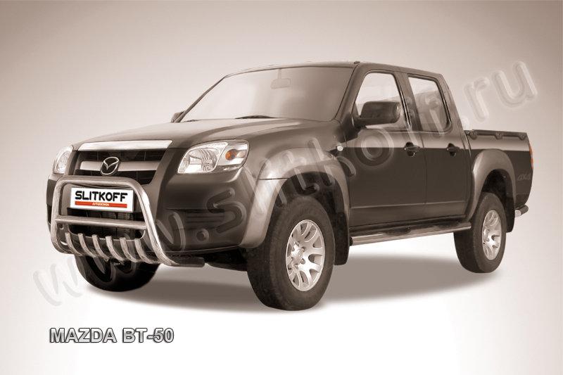 Кенгурятник d57 низкий c защитой картера Mazda BT-50 (2006-2011)