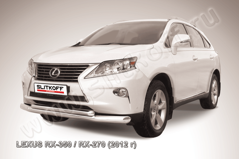 Защита переднего бампера d76+d57 двойная Lexus RX-350/RX-270 (2012-2015)