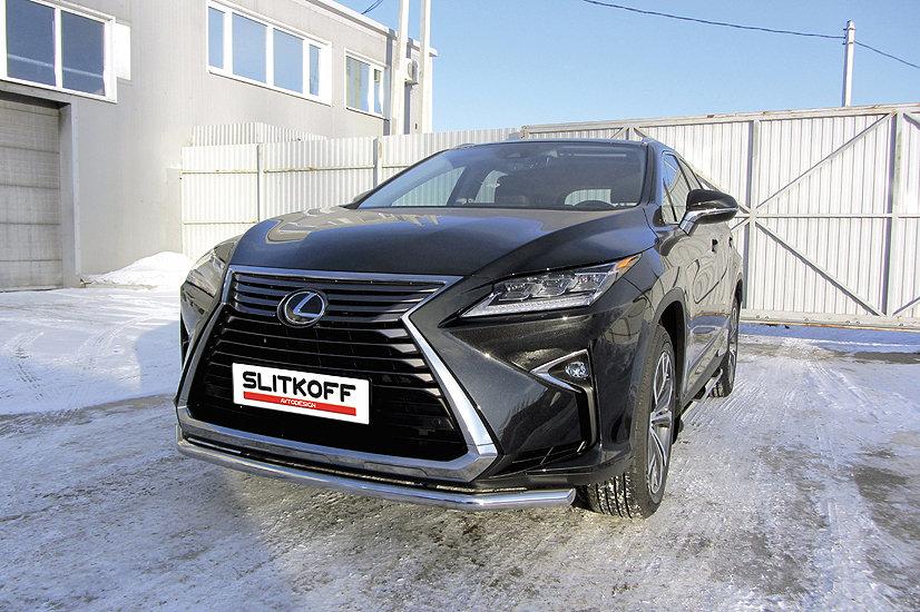 Защита переднего бампера d57 Lexus RX-350 (2015-2019)