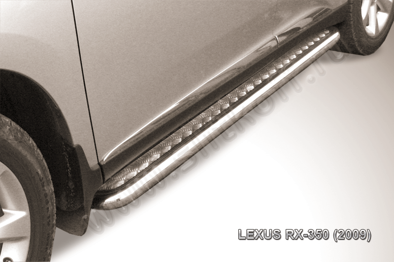 Защита порогов d57 с листом Lexus RX-350 (2008-2012)