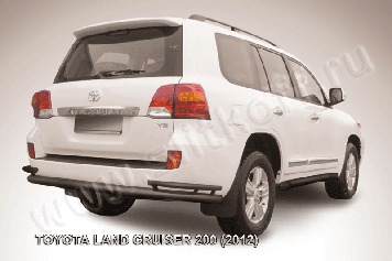 Уголки d76+d42 двойные черные Toyota Land Cruiser 200 (2012-2015)