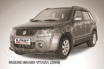 Защита переднего бампера d57 черная Suzuki Grand Vitara (2005)