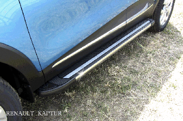 Пороги алюминиевые LUXE BLACK 1700 чёрные Renault Kaptur 2016