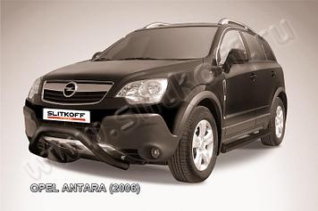 Кенгурятник d76 низкий "мини" черный Opel Antara (2006-2011)