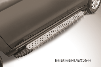 Пороги алюминиевые "Standart" Mitsubishi ASX (2014)