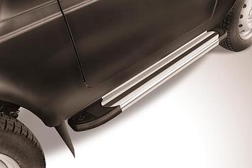 Пороги алюминиевые Luxe Silver 1250 Lada Niva 4X4 Urban 3d