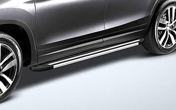 Пороги алюминиевые «Luxe Black» 1800 черные на Honda Pilot 2016