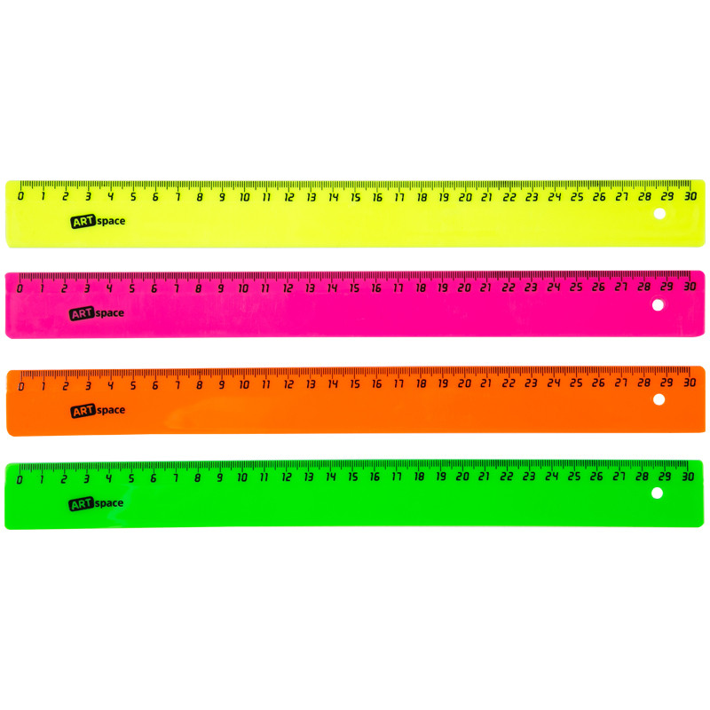 Линейка 30см ArtSpace, флуоресцентная, ассорти - фото 1 - id-p94400044