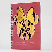 Блокнот А5 на гребне,  с тиснением, 60 листов, Minnie Mouse, фото 1
