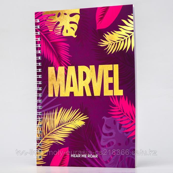 Блокнот А5 на гребне, в твердой обложке с тиснением, 60 листов, Marvel , Мстители