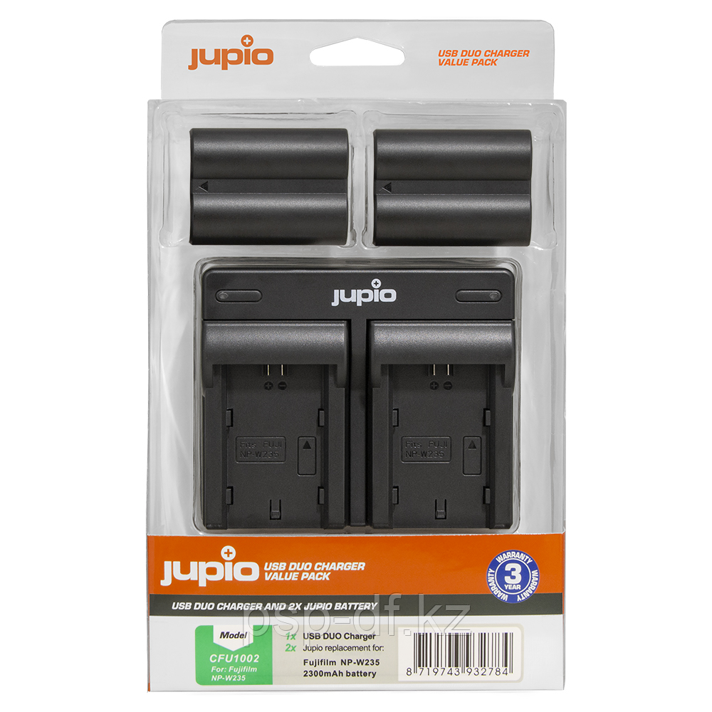 Набор Jupio для Fuji X-T4: 2x Battery NP-W235 + USB Dual Charger - фото 1 - id-p94408772