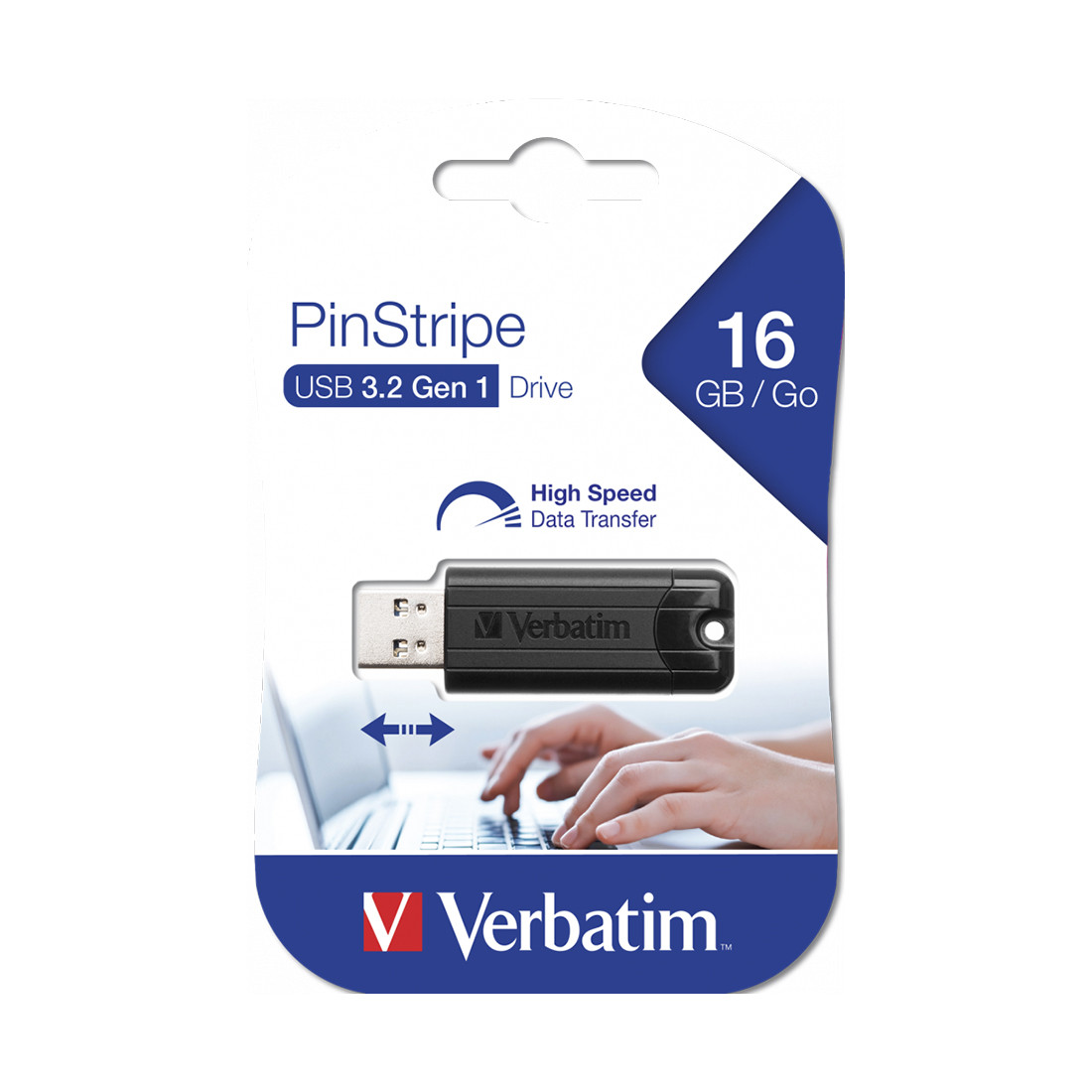 USB-накопитель, Verbatim, 49316, 16GB, USB 3.2, Чёрный - фото 3 - id-p94390282