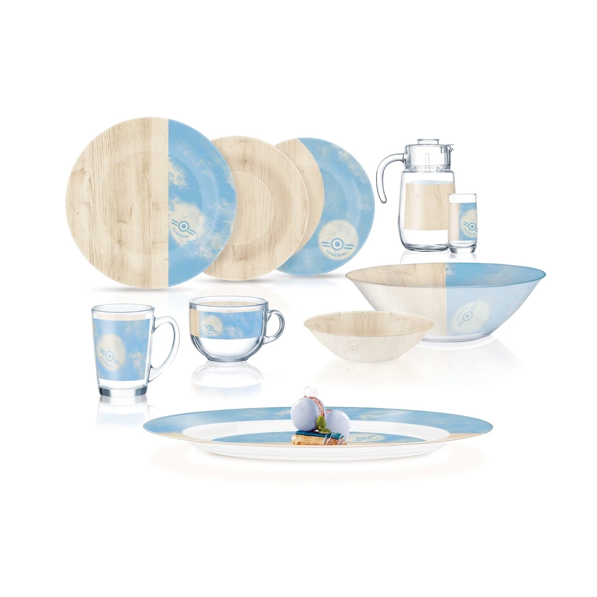 Сервиз столовый 6 пер. 46 пр. Nordic Hevea Blue (LUMINARC, Франция), фото 1