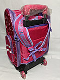 Школьный рюкзак для девочек на колёсах, 1-3-й класс. (высота 47 см, ширина 31 см, глубина 22 см), фото 5