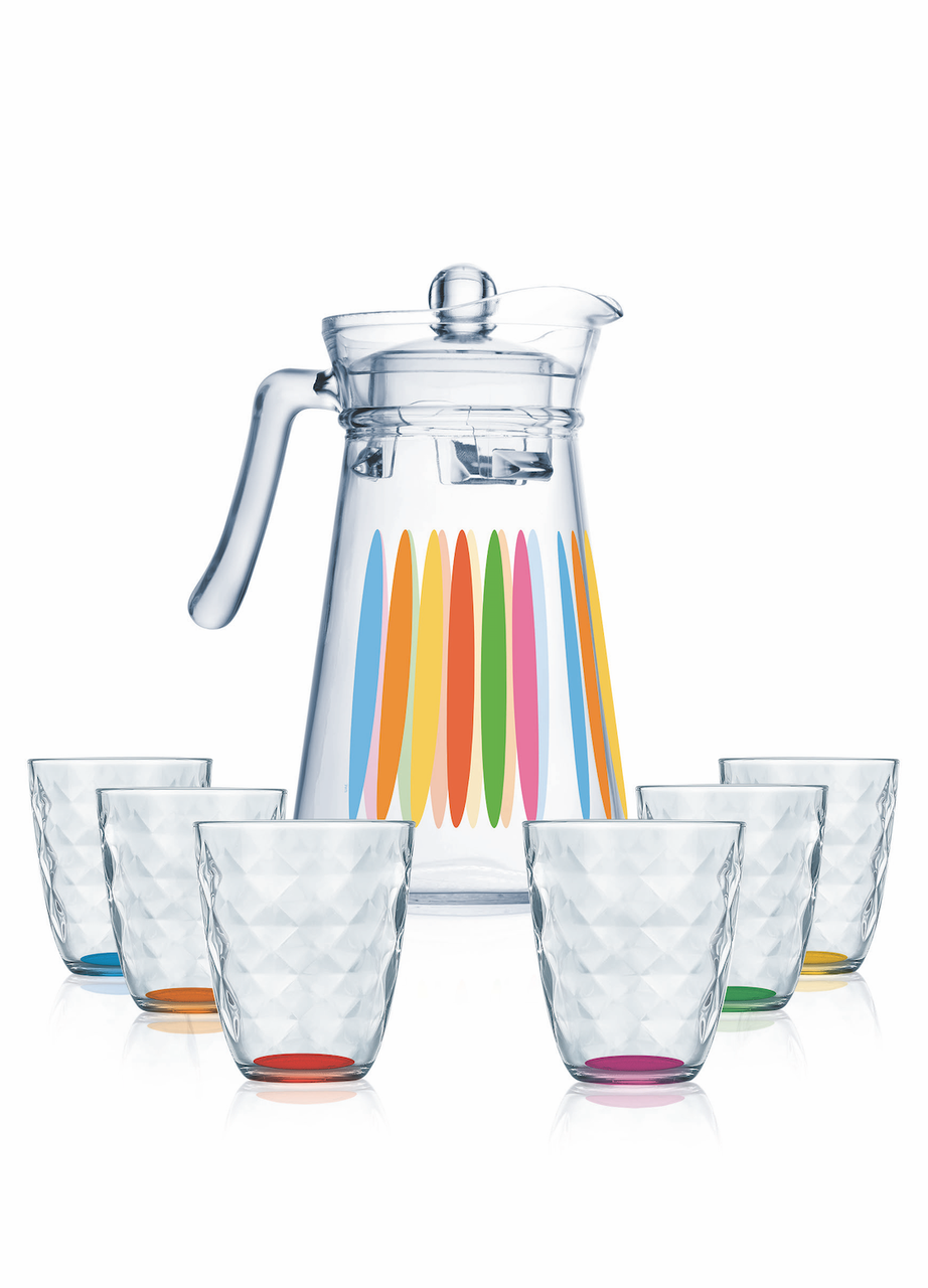 Графин со стаканами Neo Diamond Rainbow 7пр. (LUMINARC, Франция), фото 1