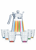 Графин со стаканами Neo Diamond Rainbow 7пр. (LUMINARC, Франция) 23-P-1080 Графин со стаканами Neo Diamond Rainbow 7пр. (LUMINARC, Франция)