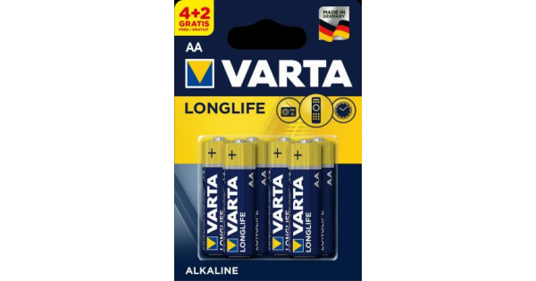 Батарейка VARTA AA LONGLIFE LR6 Alkaline - фото 2 - id-p17299587