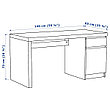 MALM МАЛЬМ Письменный стол, белый, 140x65 см, фото 2