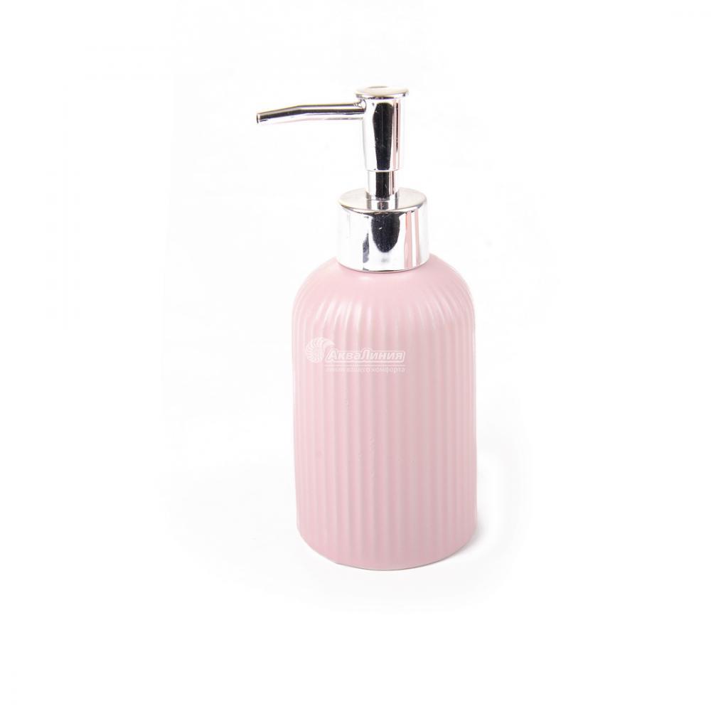 Дозатор для ж/мыла, керамика Плиссе розовый матовый CE1610TA-LD (Аквалиния, Россия) - фото 1 - id-p94424757